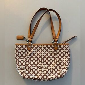 Coach | Leah Op Art Coated Canvas Handbag Purse.